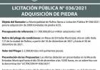 LICITACION PUBLICA 036/2021  ADQUISICION DE PIEDRA