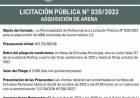 LICITACION PUBLICA 030/2022 ADQUISICION DE ARENA