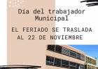 FERIADO POR EL DIA DEL TRABAJADOR MUNICIPAL