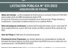 LICITACION PUBLICA N| 031/2022 ADQUISICION DE PIEDRA