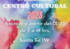 INSCRIPCION A TALLERES DEL CENTRO CULTURAL 2023