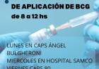 HOSPITAL SAMCO: CRONOGRAMA APLICACION VACUNA BCG