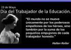 23 DE MAYO: DIA DEL TRABAJADOR DE LA EDUCACION