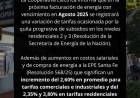 CELR: AUMENTO DE LA TARIFA ELECTRICA
