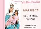 HOY MISA EN HONOR A MARIA DEL ROSARIO DE SAN NICOLAS