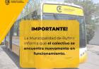 IMPORTANTE: EL COLECTIVO FUNCIONA CON NORMALIDAD