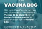 HOSPITAL SAMCO: VACUNA BCG RECIEN NACIDO