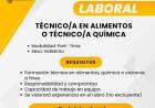 BUSQUEDA LABORAL: TECNICO EN ALIMENTOS O TECNICO BIOQUIMICO