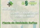 PLANTA DE RECICLADO DE RUFINO: HORARIO