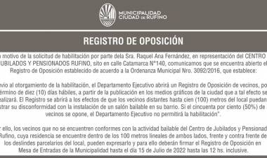 REGISTRO DE OPOSICION