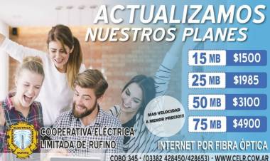 COOPERATIVA ELECTRICA: ACTUALIZAMOS NUESTROS PLANES