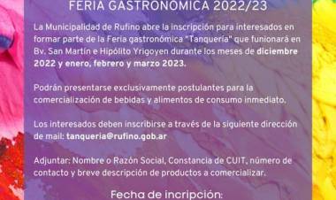 REGISTRO DE POSTULANTES PARA FERIA GASTRONOMICA