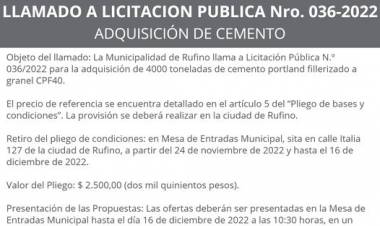 LICITACION PUBLICA N| 036/2022