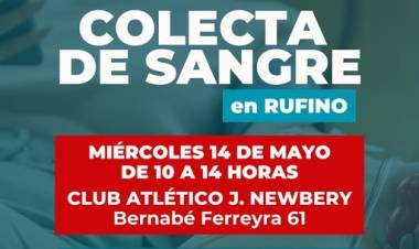 SAMCO RUFINO: COLECTA DE SANGRE EN RUFINO