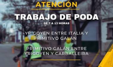 ATENCION: SE SOLICITA NO ESTACIONAR POR TRABAJOS DE PODA