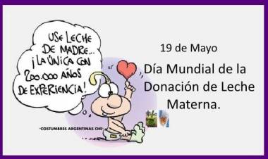 19 DE MAYO: DIA MUNDIAL DE LA DONACION DE LA LECHE MATERNA