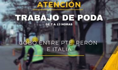 ATENCION:  SE SOLICITA NO ESTACIONAR POR TRABAJOS DE PODA