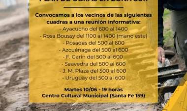 CONVOCATORIA A VECINOS DE ZONA SUR
