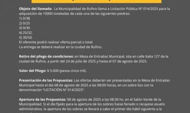LICITACION PUBLICA N° 14/2025