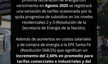 CELR: AUMENTO DE LA TARIFA ELECTRICA