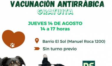 MAÑANA:  VACUNACION ANTIRRABICA GRATUITA