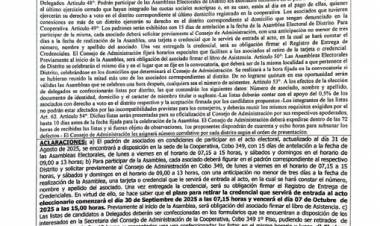CELR: CONVOCATORIA ASAMBLEA ELECTORAL DE DISTRITO