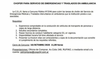 CELR: CONCURSO PUBLICO N° 2546