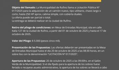 LICITACION PUBLICA N° 017/2025