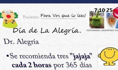 7 DE OCTUBRE: DIA DE LA ALEGRIA