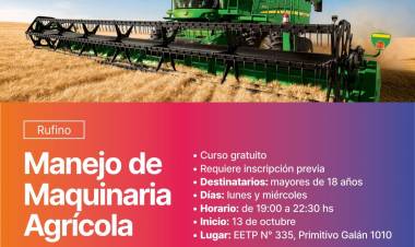 CURSO  ESCUELA AGROTECNICA N° 335: MANEJO MAQUINAS AGRICOLAS