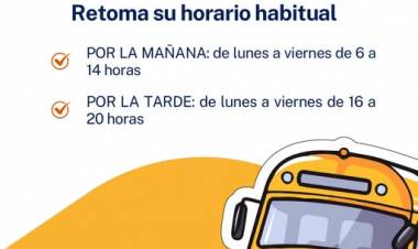 IMPORTANTE: EL BUS RETOMA HORARIO HABITUAL