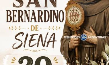 20 DE MAYO: SAN BERNARDINO DE SIENA
