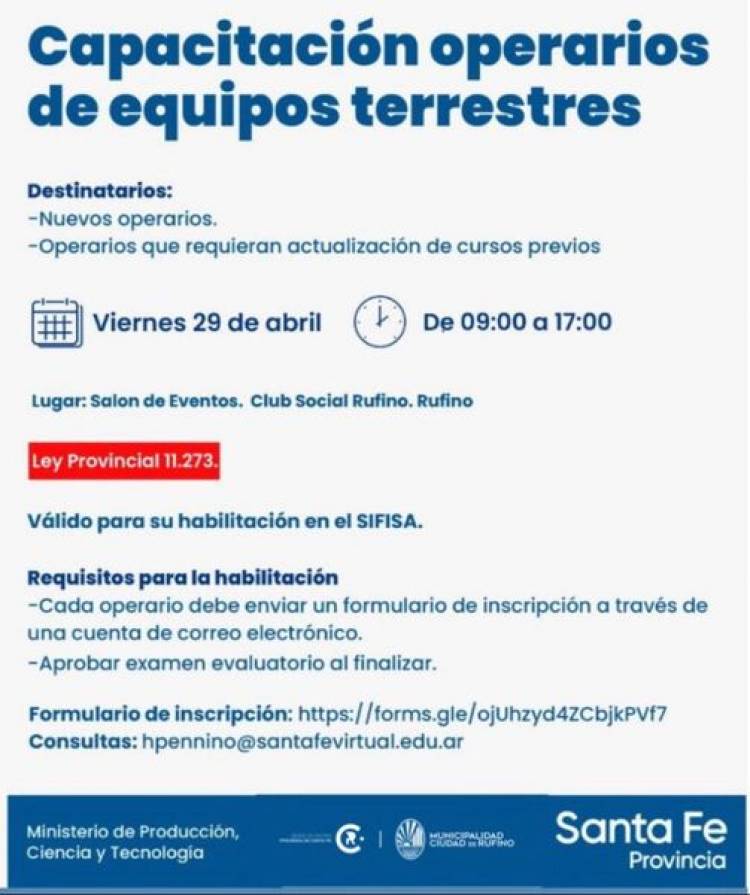 CPACITACION PARA OPERARIOS DE EQUITOS TERRESTRES
