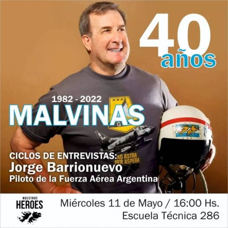 HOY EN ESCUELA TECNICA 286 A LAS 16 HORAS PILOTO DE LA FUERZA AEREA ARGENTINA JORGE BARRIONUEVO