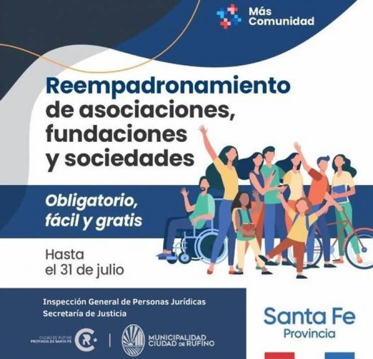 REEMPADRONAMIENTO DE ASOCIACIONES, FUNDACIONES Y SOCIEDADES