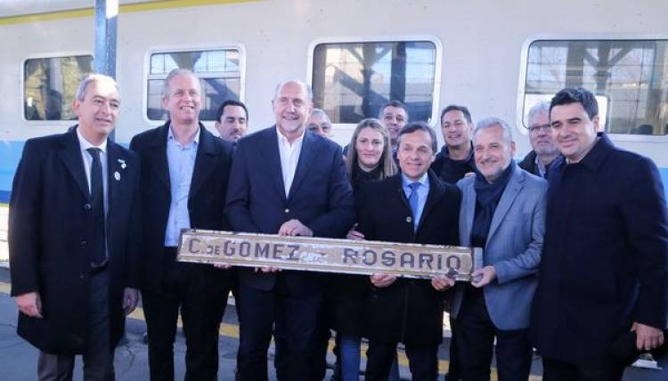 GOBERNADOR OMAR PEROTTI EN INAUGURACION TREN ROSARIO- CAÑADA DE GOMEZ-