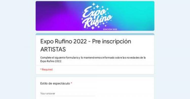 EXPO RUFINO 2022 ARTISTAS