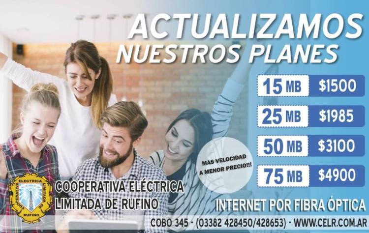 COOPERATIVA ELECTRICA: ACTUALIZAMOS NUESTROS PLANES