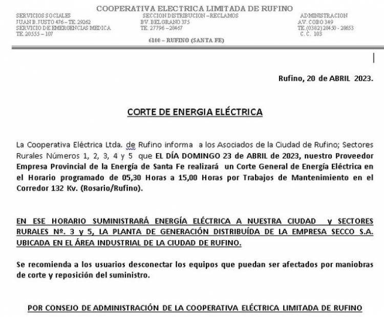 CORTE DE ENERGIA ELECTRICA