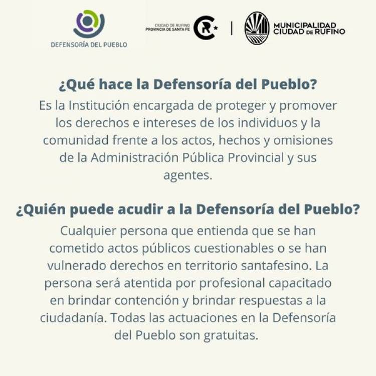 INFORMACION SOBRE LA DEFENSORIA DEL PUEBLO