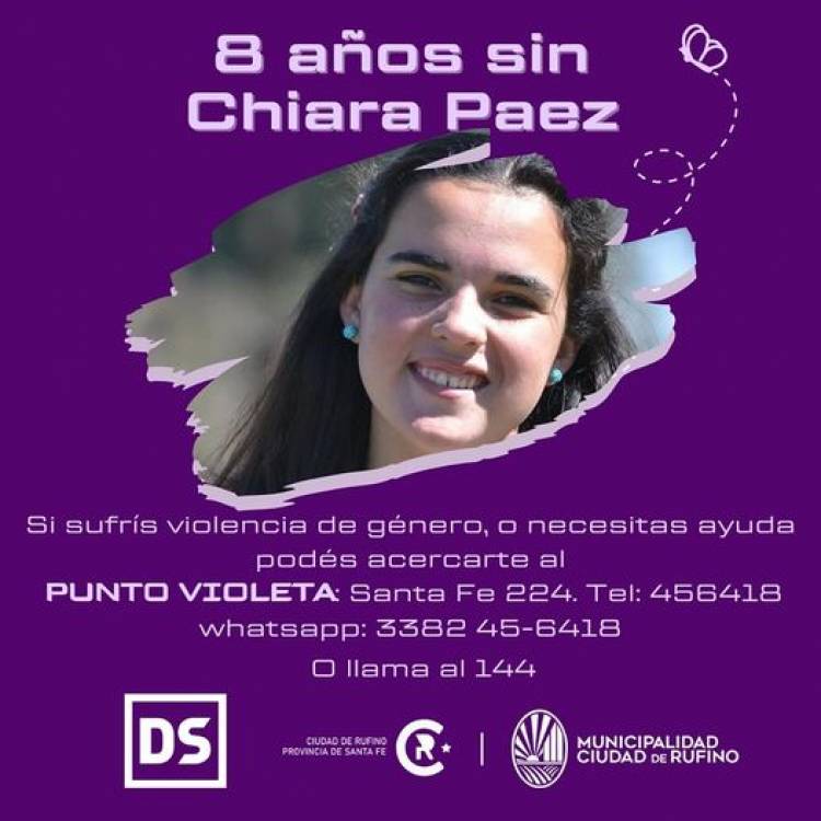HOY 10 DE MAYO SE CUMPLEN 8 AÑOS SIN CHIARA PAEZ
