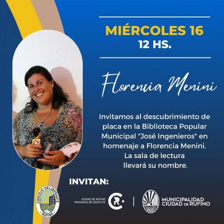 EL CONCEJO DELIBERANTE Y LA MUNICIPALIDAD DE RUFINA INVITAN...