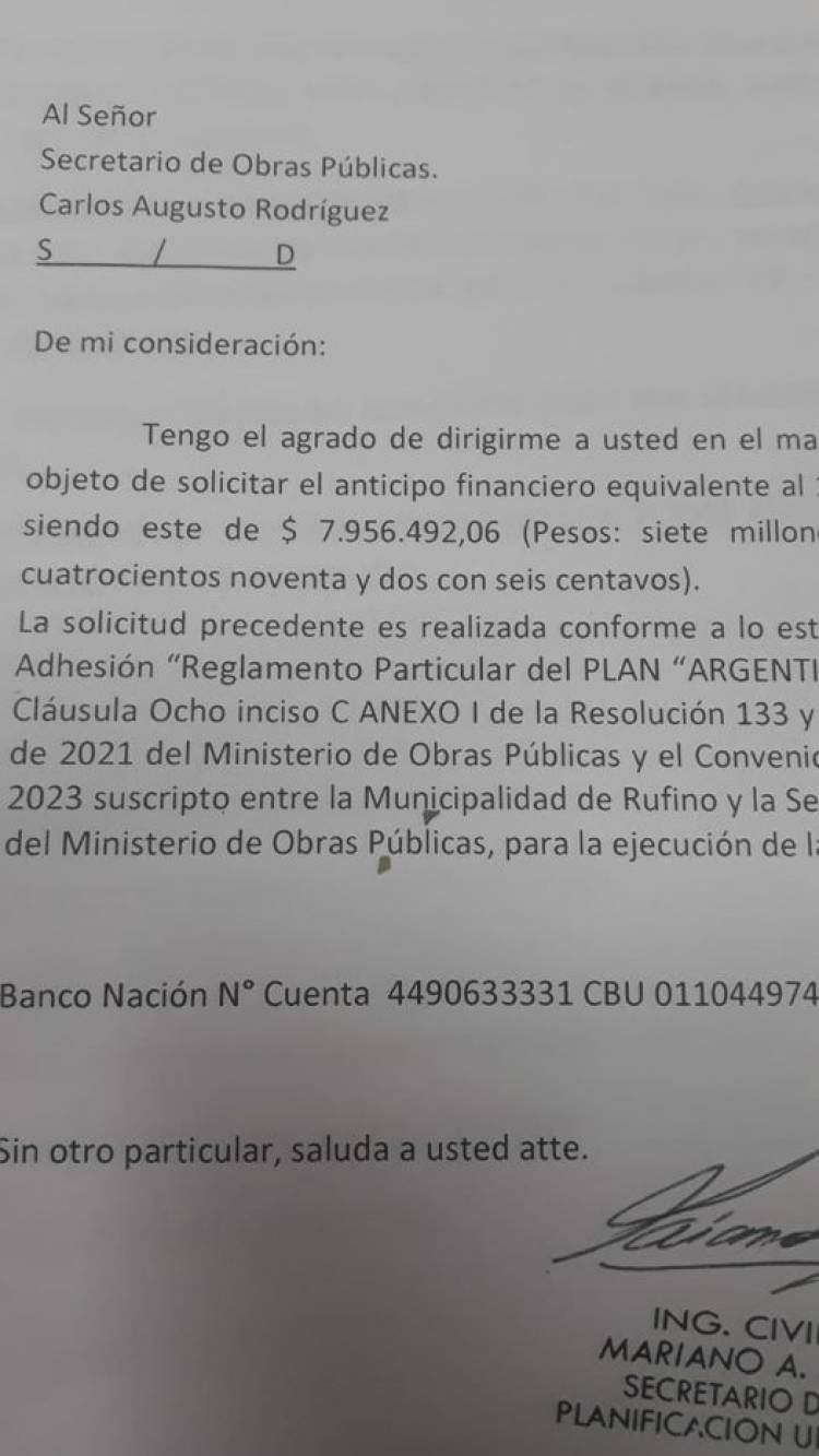 INTENDENTE NATALIO LATTANZI: " LAS GESTIONES DE PROYECTOS DAN SUS FRUTOS"