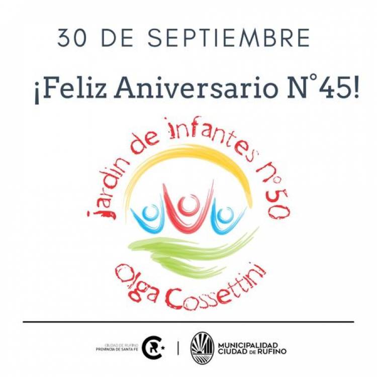 FELIZ ANIVERSARIO JARDIN DE INFANTES N| 50 OLGA COSSETTINI