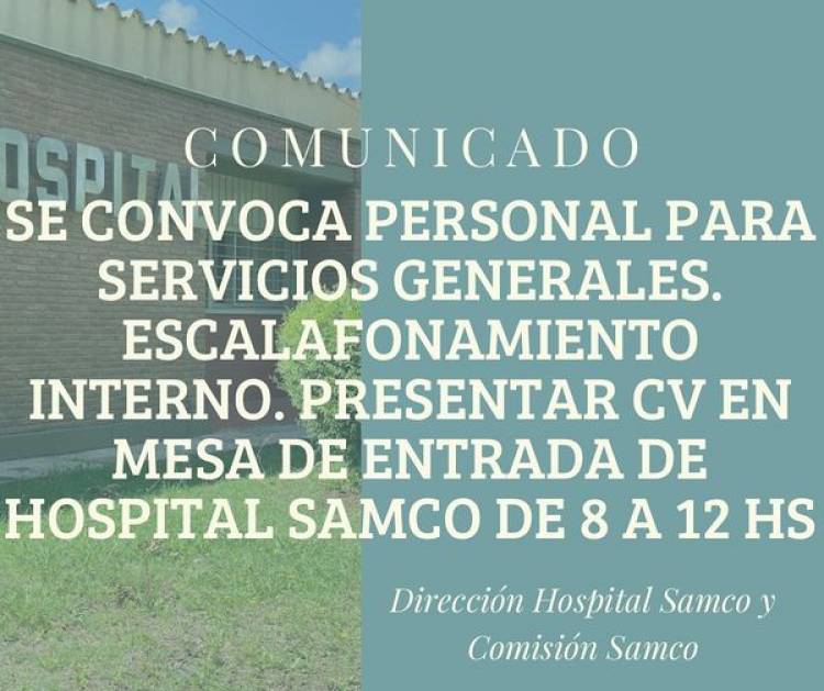 HOSPITAL SAMCO- COMUNICADO IMPORTANTE