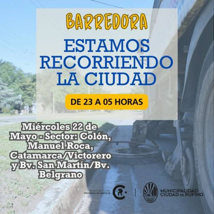 RECORRIDO DE LA BARREDORA_ MIERCOLES 22/5