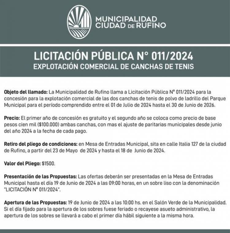 LICITACION PUBLICA N° 11/2024