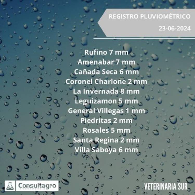 REGISTRO PLUVIOMETRICO 23/6/24