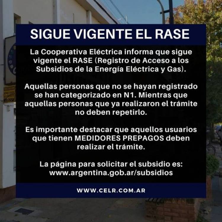 SIGUE VIGENTE EL RASE