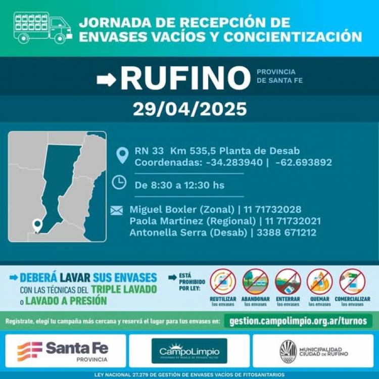 JORNADA DE RECEPCION DE ENVASES  VACIOS Y CONCIENTIZACION